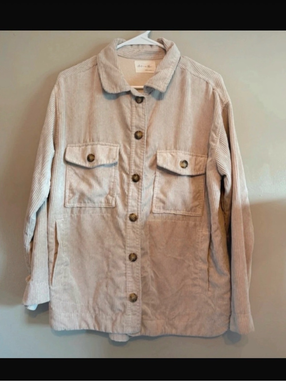 Active USA Beige Corduroy Utility Shacket